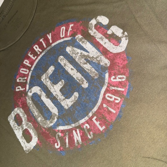 Boeing Other - Boeing Mens Olive Green Distressed Graphic T-Shirt XL Property Of Boeing 1916